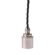 Upphäng E27 slät lamph. nickel 2,5m svart tvinnad kabel