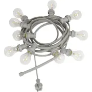 Bright light string 10 m. ljuskällor, grå/klar 7m