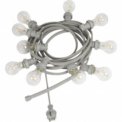 Bright light string 10 m. ljuskällor, grå/klar 7m