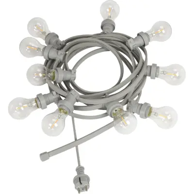 Bright light string 10 m. ljuskällor, grå/klar 7m