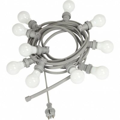 Bright light string 10 m. ljuskällor, grå/opal 7m
