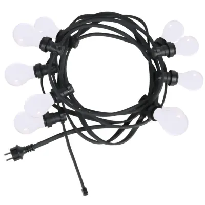 Bright light string 10 m. ljuskällor, svart/opal 7m