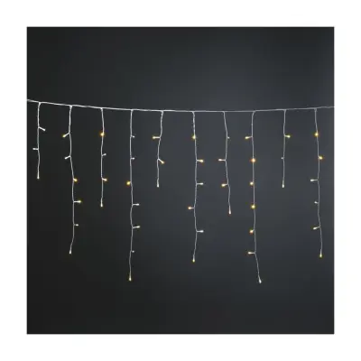 Istappsslinga 200 amber frostade LED vit