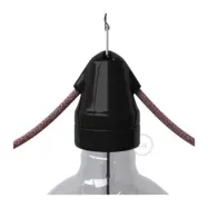 Kit vintage lamphållare E27 i porslin med dubbel ingång svart