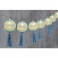 Light balls with tassels blue 10 LED