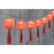 Light balls with tassels red 10 LED