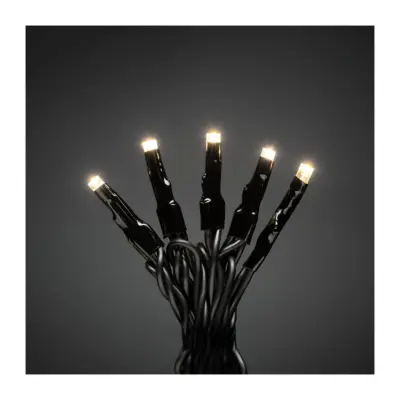 Ljusslinga 120 varmvita mikro LED svart kabel IP44