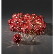 Ljusslinga 24 metallbollar LED röd (Röd)