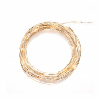 Ljusslinga 50 amber micro LED silver