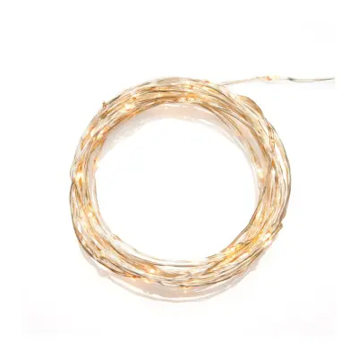 Ljusslinga 50 amber micro LED silver