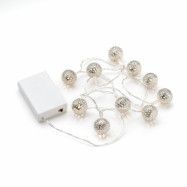 Slinga 10 metallbollar LED (Silver)