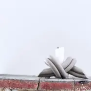 Ljusstake dubbelknut sand