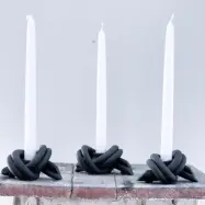 Ljusstake dubbelknut svart