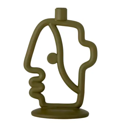 BLOOMINGVILLE Flavie Ljusstake, Grön, Polyresin