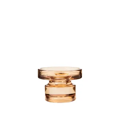 BROSTE COPENHAGEN Petra ljusstake - indian tan glas (H:8)