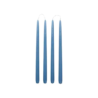 BROSTE COPENHAGEN Slät ljus - dammblått paraffin (set om 4)