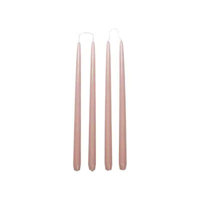 BROSTE COPENHAGEN Slät ljus - mauve rosa paraffin (set om 4)