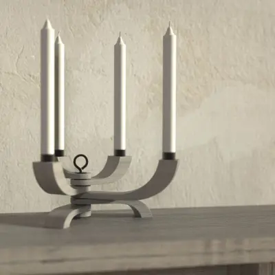 Ljusstake Nordic Light 4 Grå