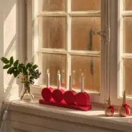 Elljusstake Kulan 4 ljus LED Röd