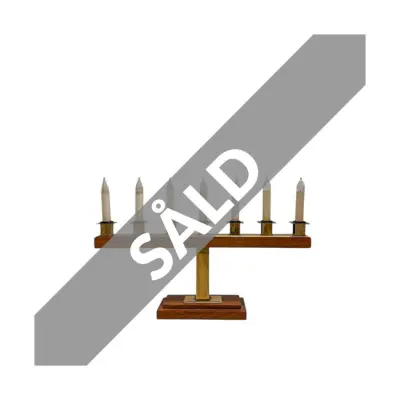 Elljusstake Mässing/Trä 7arm, 25 cm