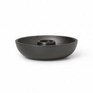 ferm LIVING Bowl ljusstake Ø10 cm Blackened aluminium