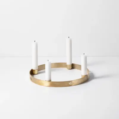 ferm LIVING - Circle Ljusstake Small Brass