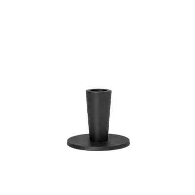 ferm LIVING - Hoy Casted Ljusstake Low Black