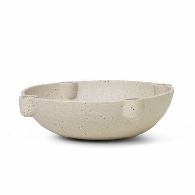 Ferm Living Ljusstake med skål  27 x 6,8cm sand