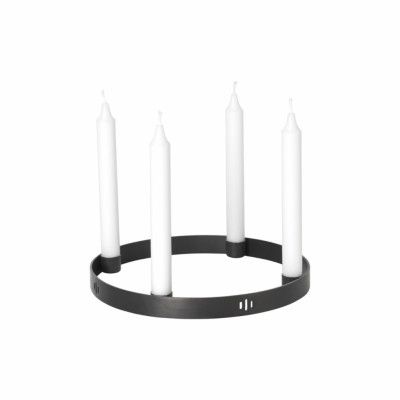 Ljusstake Ring 25x2cm svart