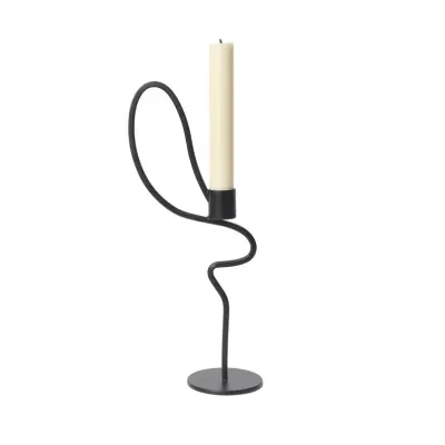 ferm LIVING - Valse Ljusstake High Black