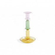 HAY - Flare Tall Candle Holder Rainbow Pink/Green/Yellow