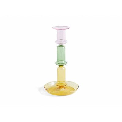 HAY - Flare Tall Candle Holder Rainbow Pink/Green/Yellow