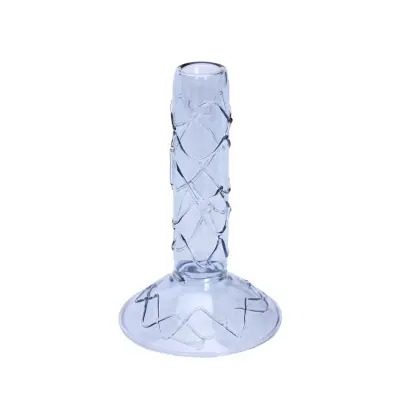 Hübsch - Doodle ljusstake, blå, höjd 17 cm –