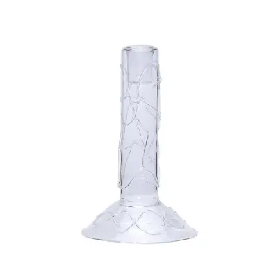 Hübsch - Doodle ljusstake, klar, höjd 17 cm –