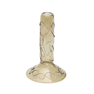 Hübsch - Doodle ljusstake, olivgrön, höjd 17 cm –