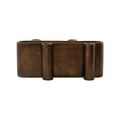 House Doctor - Four Oval Candle Holder Antique Brass