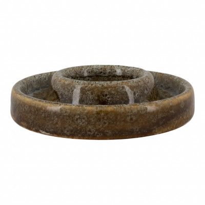 HOUSE NORDIC handgjord tekannahållare, rund - grönt porslin