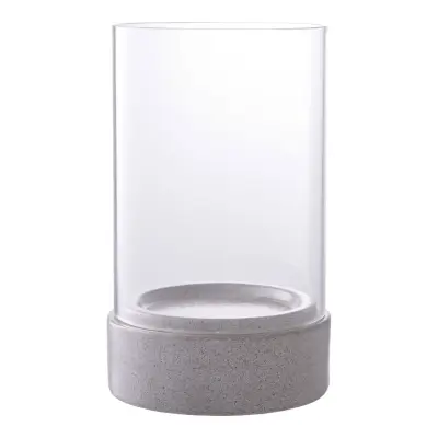 HOUSE NORDIC Hurricane ljusstake - Hurricane ljusstake, keramik/glas, grå16x25,5 cm
