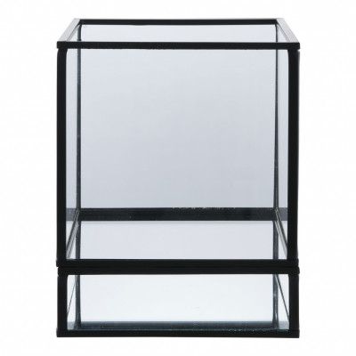 HOUSE NORDIC Hurricane ljusstake - glas och svart metall (12x15)
