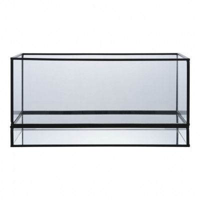 HOUSE NORDIC Hurricane ljusstake - glas och svart metall (30x12x15)