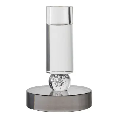 HOUSE NORDIC ljusstake - grått och vitt glas (H:13)