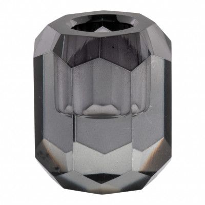 HOUSE NORDIC ljusstake, rund - rökt glas