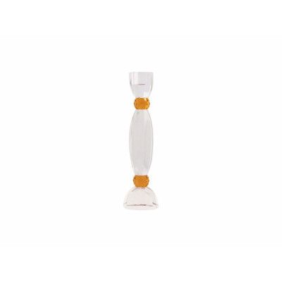 HOUSE OF SANDER Anemone ljusstake - bärnsten och klart glas (H:22)