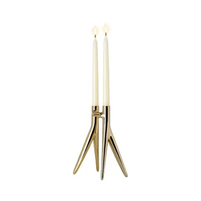 Kartell - Abbracciaio ljusstake, guld, höjd 25 cm, aluminium –