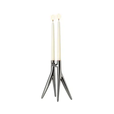 Kartell - Abbracciaio ljusstake, silver, höjd 25 cm, aluminium –