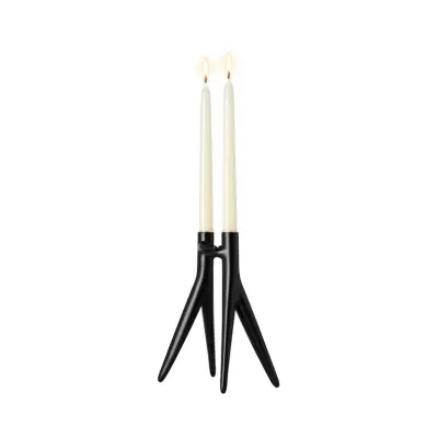 Kartell - Abbracciaio ljusstake, svart, höjd 25 cm, aluminium –