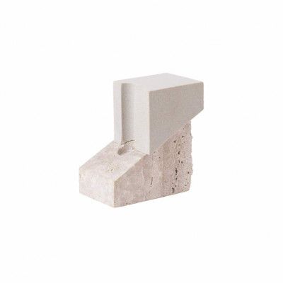 KRISTINA DAM STUDIO  Offset ljusstake Vol 1 - grå sandsten och travertin