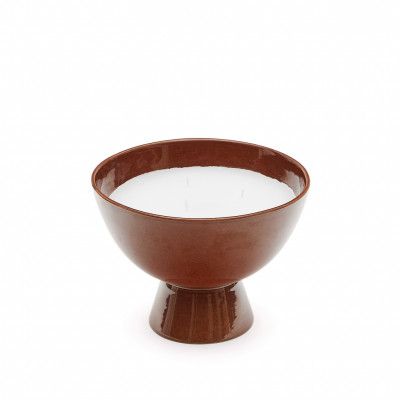 LAFORMA Sapira ljusstake med ljus, rund - ljusbrun-terrakottakeramik Ø20)