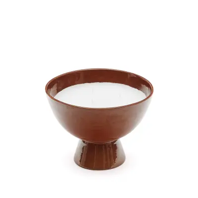 LAFORMA Sapira ljusstake med ljus, rund - ljusbrun-terrakottakeramik Ø20)