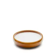 LAFORMA Sapira ljusstake med ljus, rund - ljusorange-senapskeramik